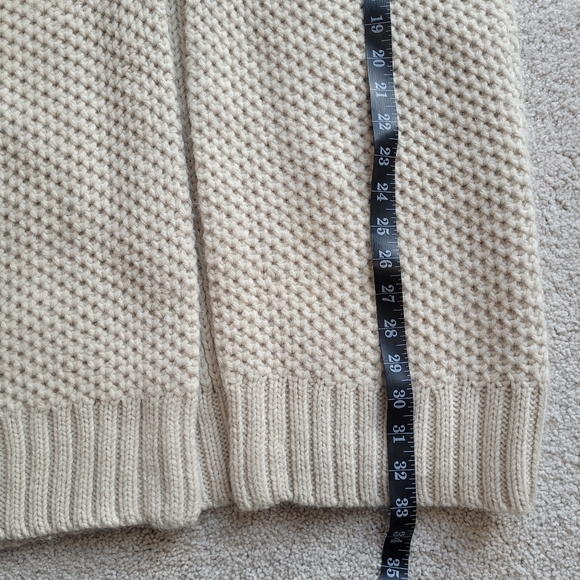 Max Studio Chunky and Comfy Wool Blend Cream Knitted Open-Front Cardigan Size M - Picture 8 of 10